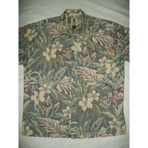 Tori Richard Reverse Print Floral Tapestry Honolulu Hawaiian Shirt Camp Medium